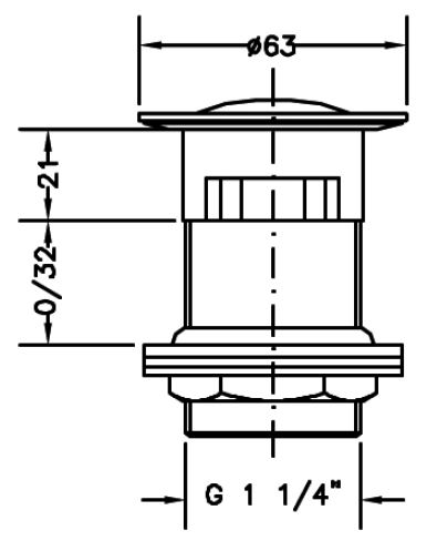 Донный клапан для умывальника и биде Genebre R-Inside 1 1/4" (100206 45)